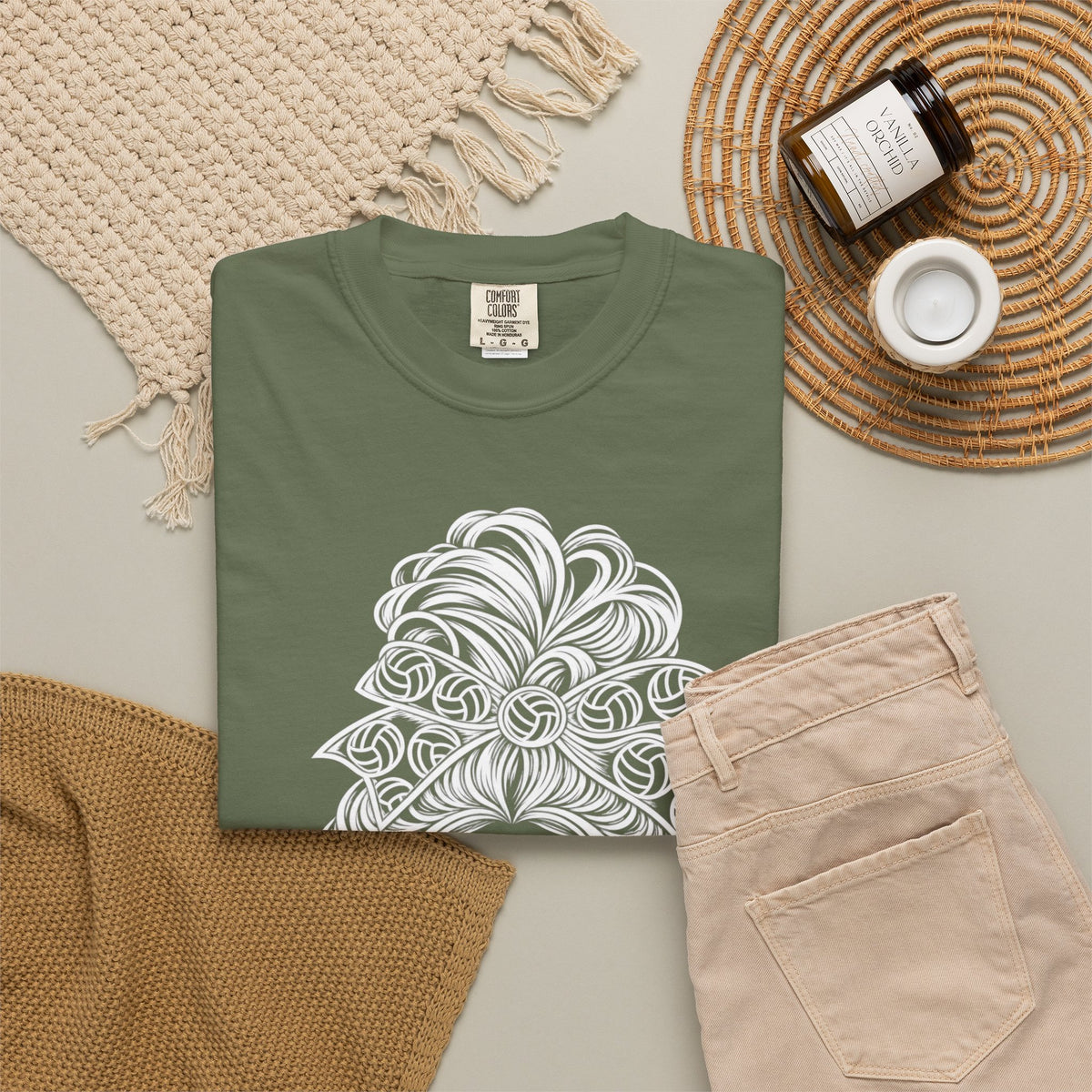 Aint Nothin But A Mom Thang Messy Bun Sunglasses T-Shirt — Volleyball Headband Graphic Tee