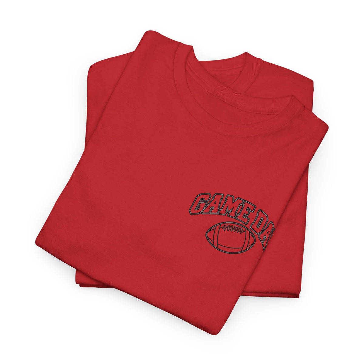 Game Day Football Tee — Minimal Chest Logo White T-Shirt