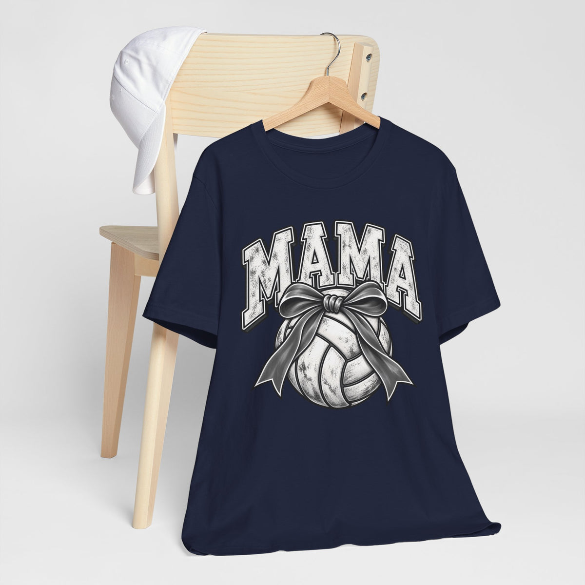 Volleyball Mama Tee — Mom Volleyball Shirt with Ribboned Ball Graphic