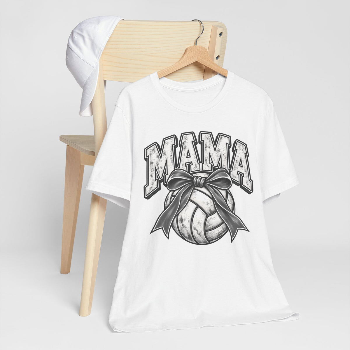 Volleyball Mama Tee — Mom Volleyball Shirt with Ribboned Ball Graphic