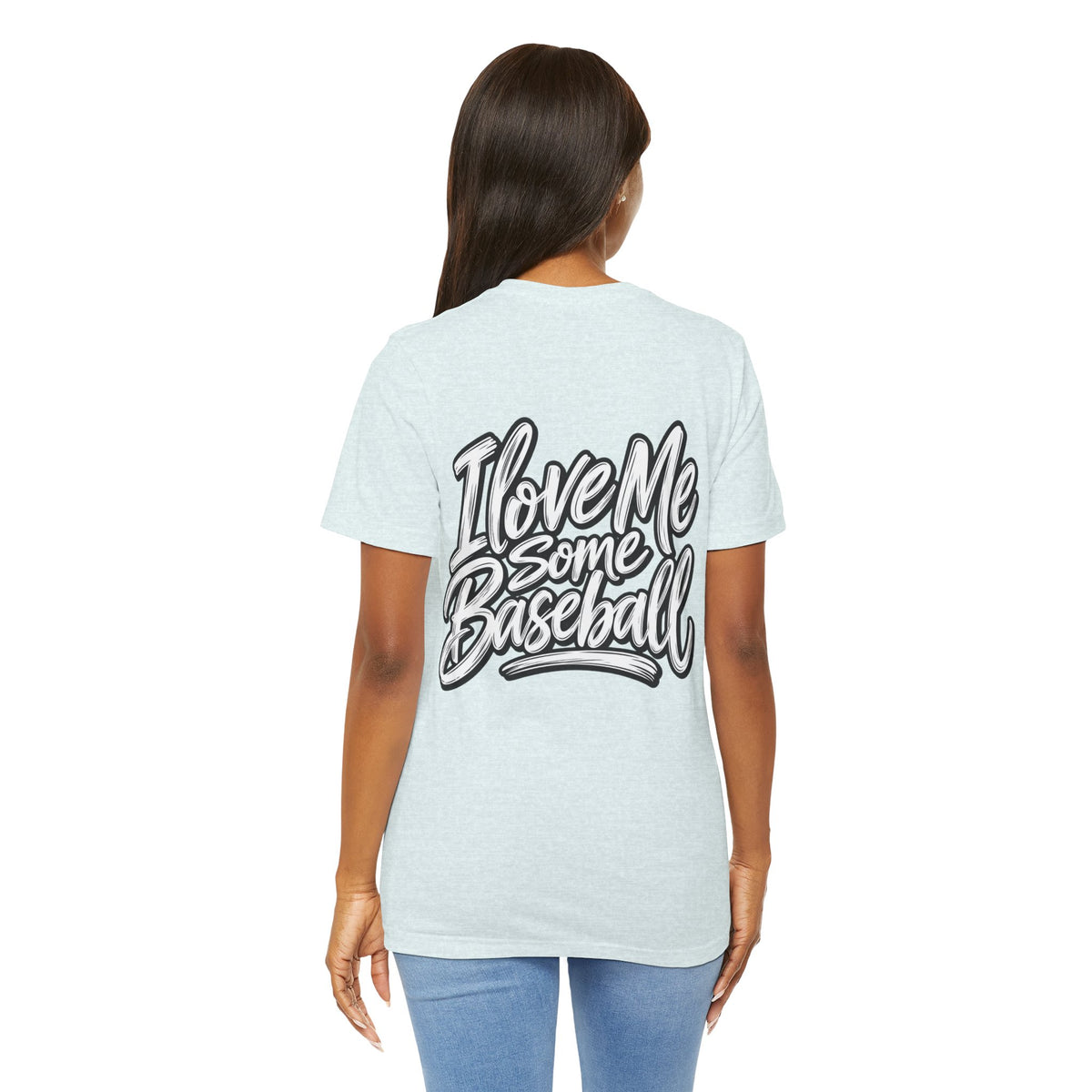 I Love Me Some Baseball T‑Shirt — Heart Baseball Graphic Tee