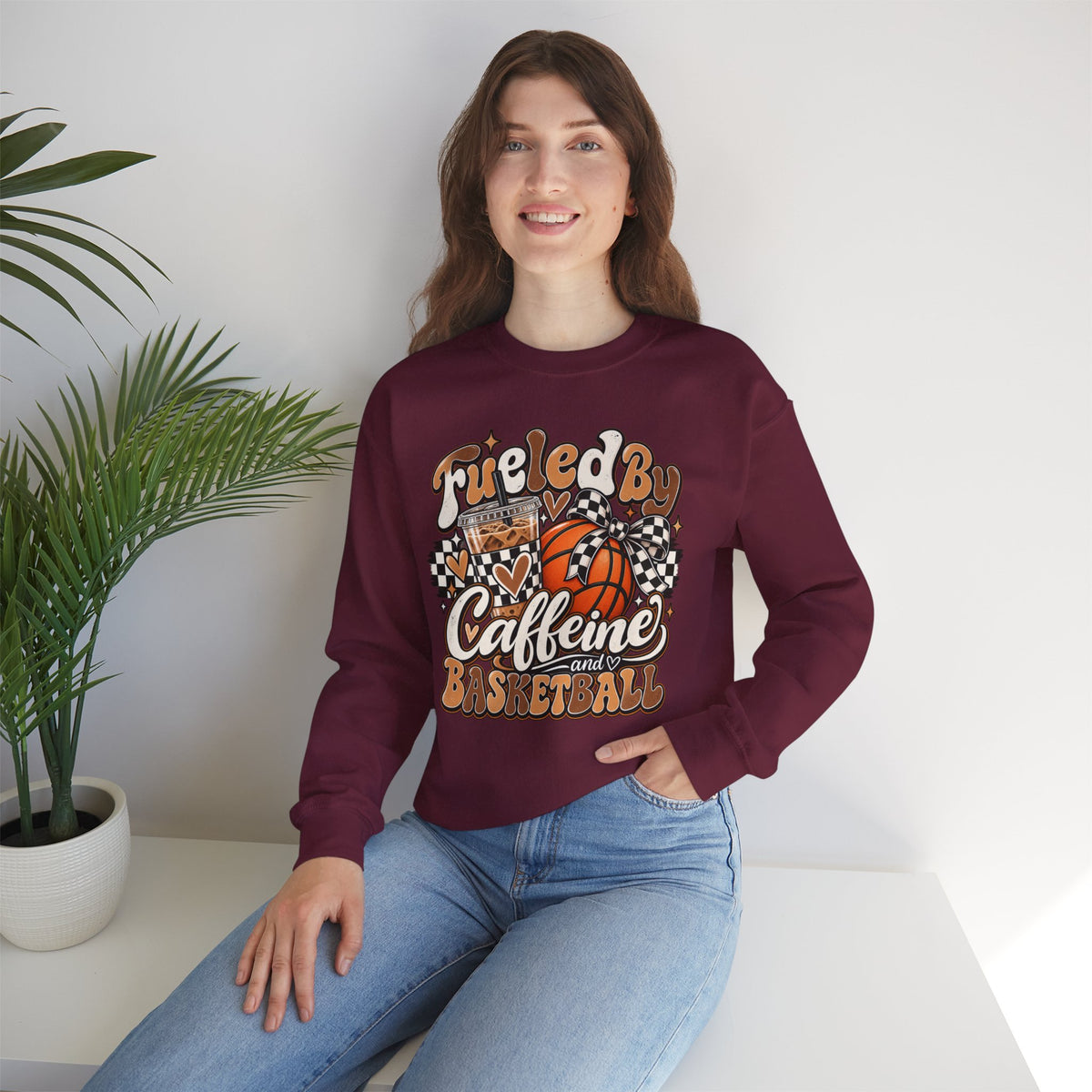 Heavy Blend™ Basketball Crewneck Sweatshirt