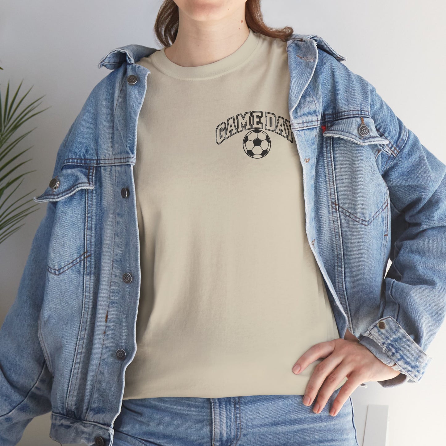 Soccer Dad T-Shirt — 'DAD' Arch with Soccer Ball Chest Graphic