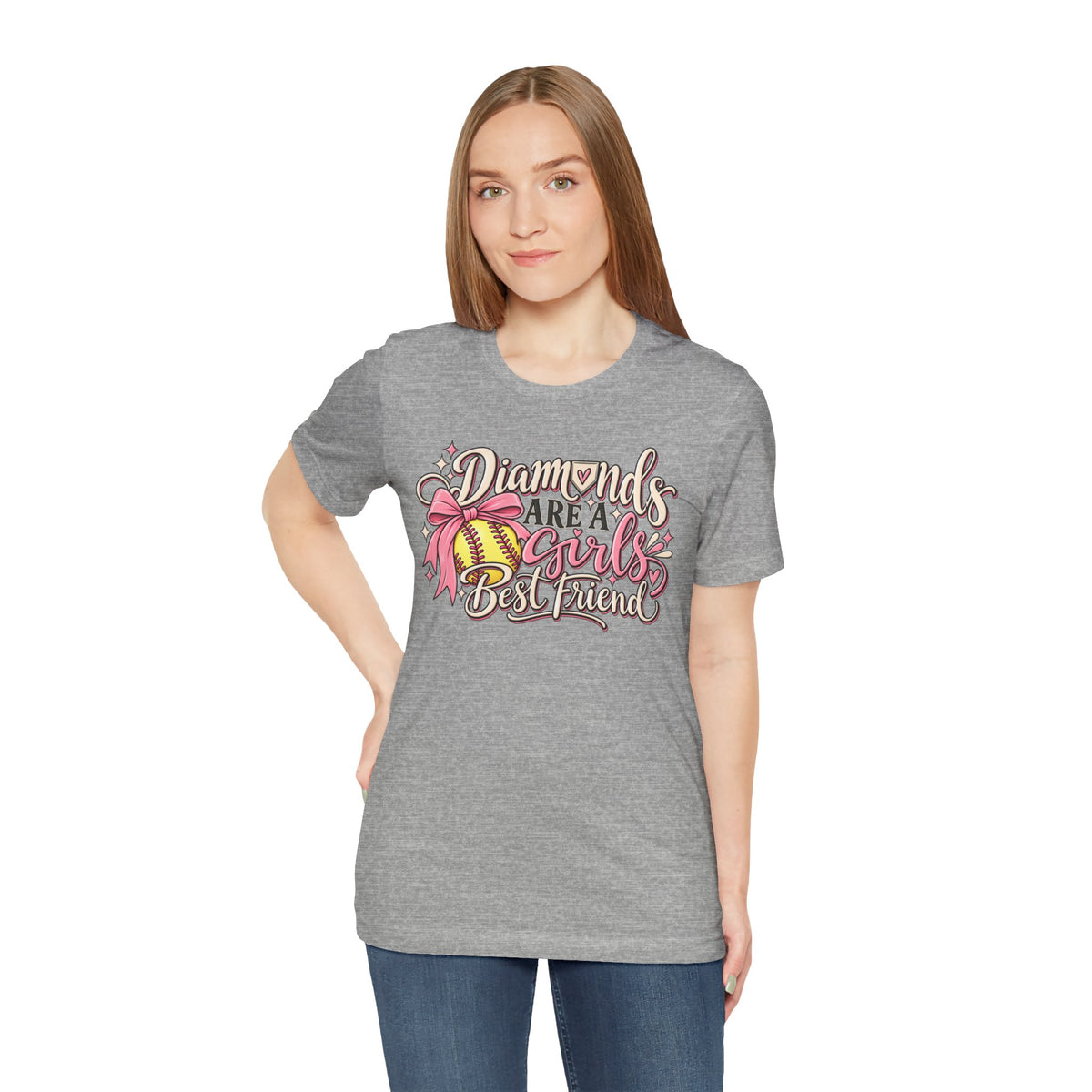 Diamonds Are a Girl's Best Friend Softball Graphic Tee