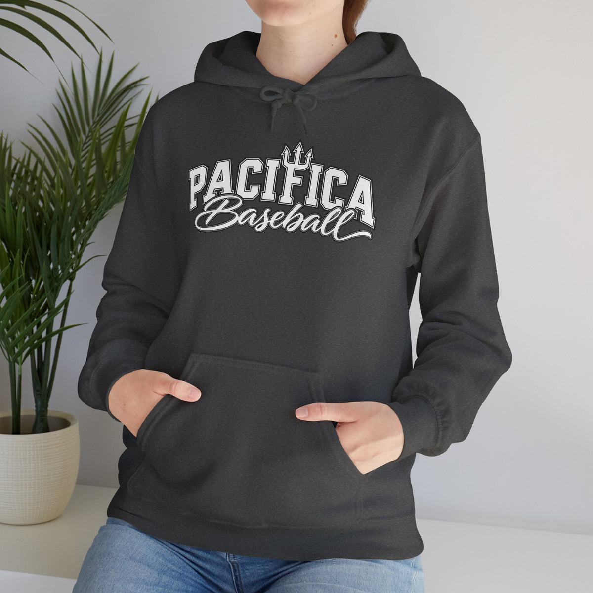 Pacifica Baseball Hoodie — Vintage Script Team Logo Sweatshirt