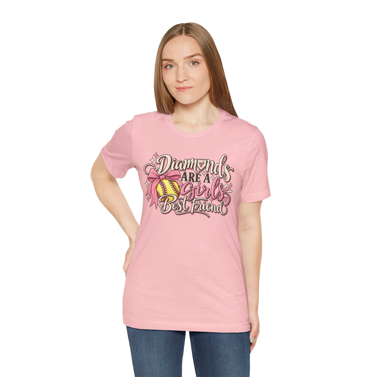 Diamonds Are a Girl's Best Friend Softball Graphic Tee