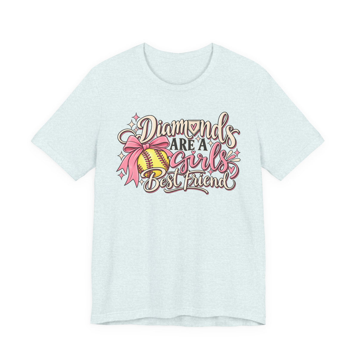 Diamonds Are a Girl's Best Friend Softball Graphic Tee