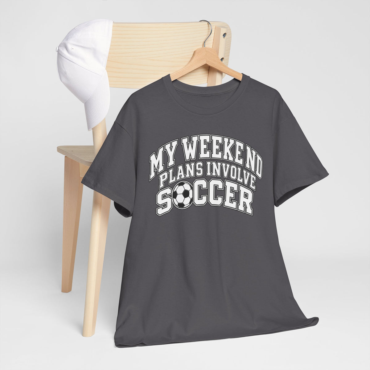 Soccer Tee — “My Weekend Plans Involve Soccer” Casual Graphic Shirt