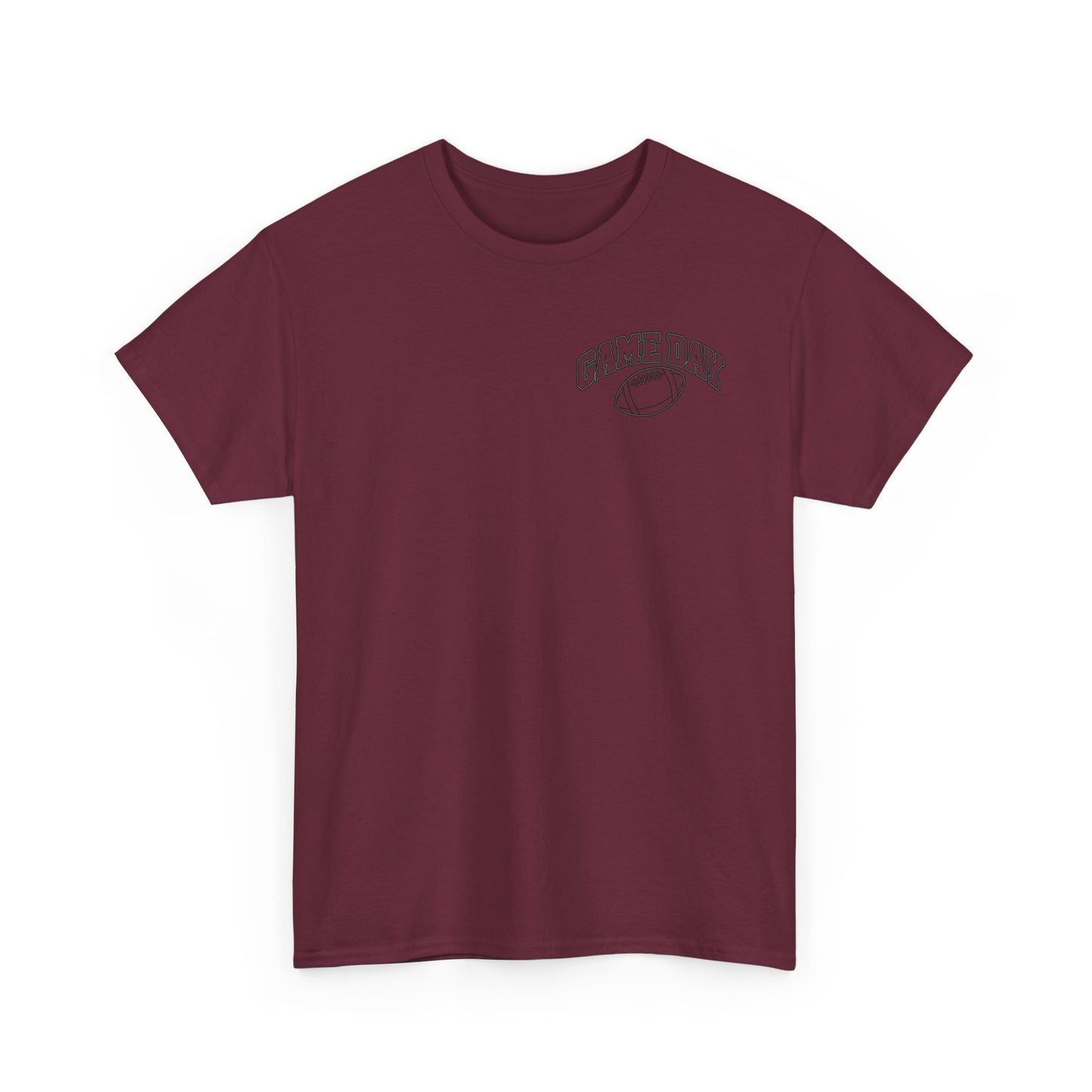 Game Day Football Tee — Minimal Chest Logo White T-Shirt