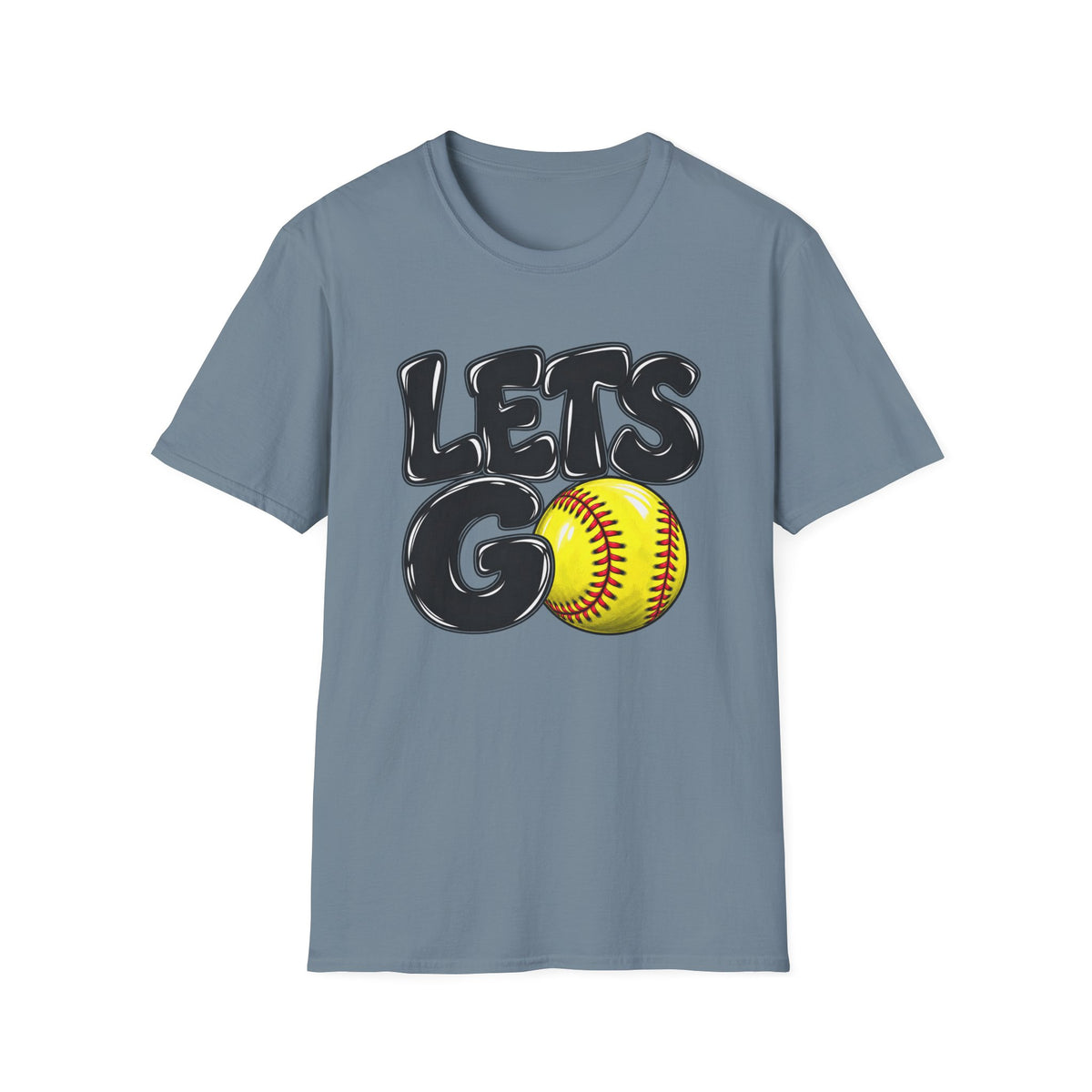 Lets Go Softball T-Shirt — "LETS GO" Graphic with Softball