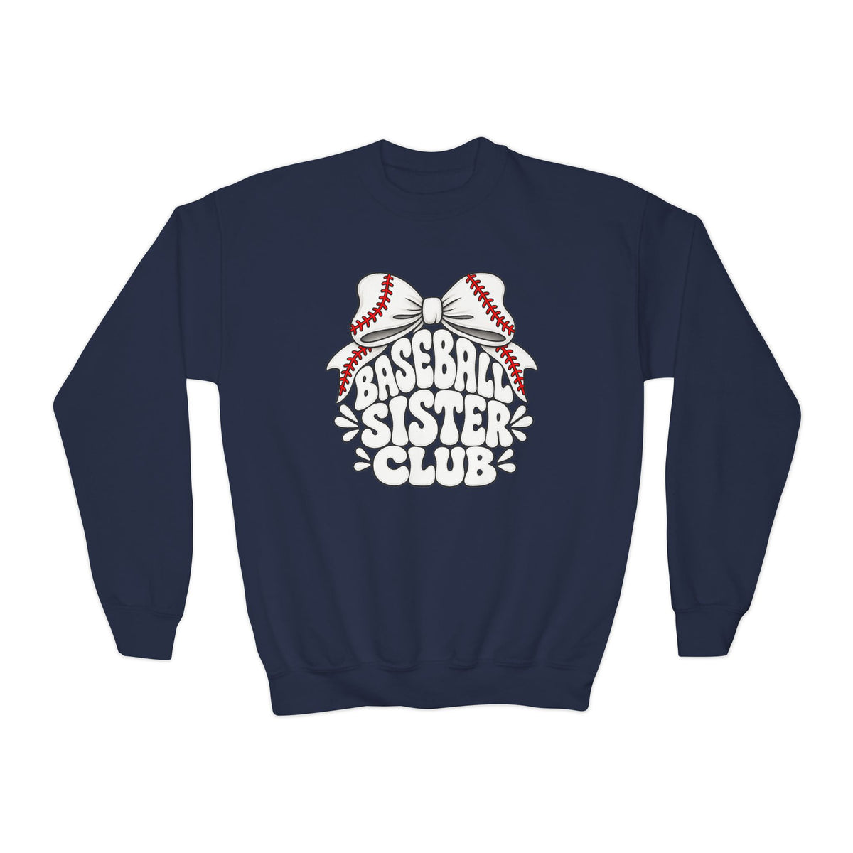 Youth Crewneck Sweatshirt — "Baseball Sister Club" Graphic