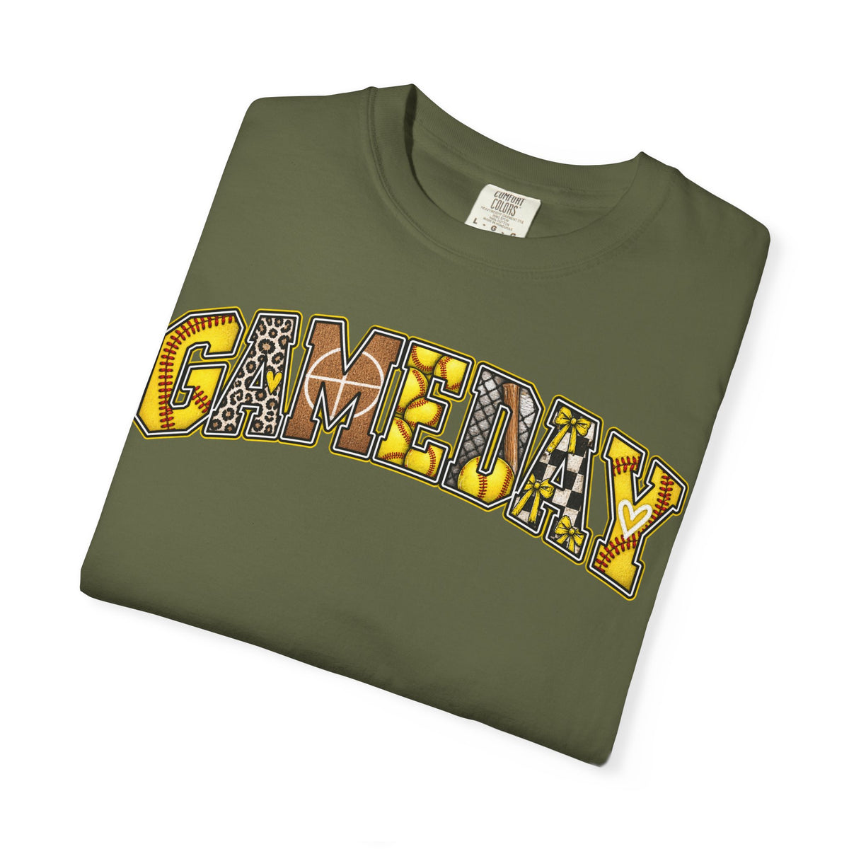 Softball Gameday Retro Patchwork T-Shirt