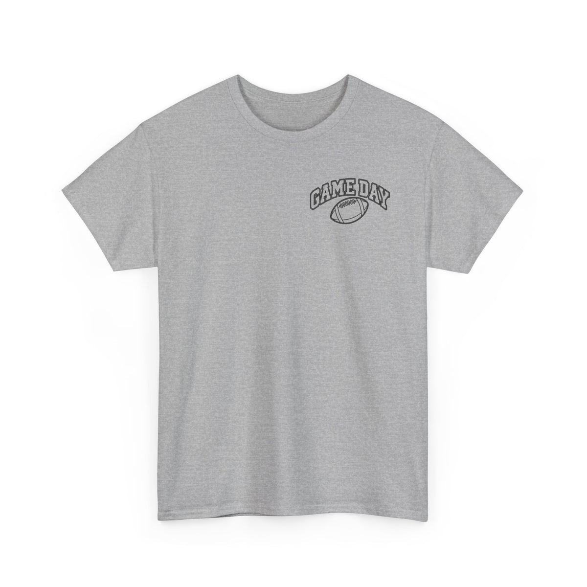 Game Day Football Tee — Minimal Chest Logo White T-Shirt