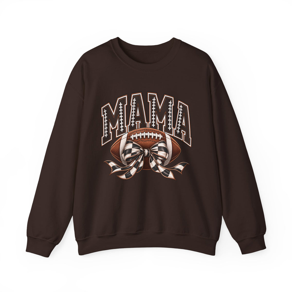 Mama Football Crewneck Sweatshirt — Vintage Gridiron Mom Graphic