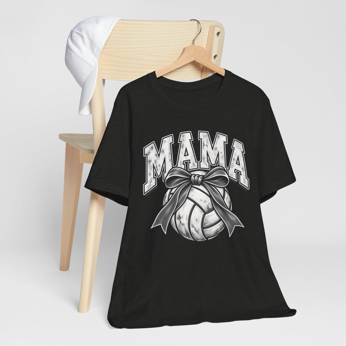 Volleyball Mama Tee — Mom Volleyball Shirt with Ribboned Ball Graphic