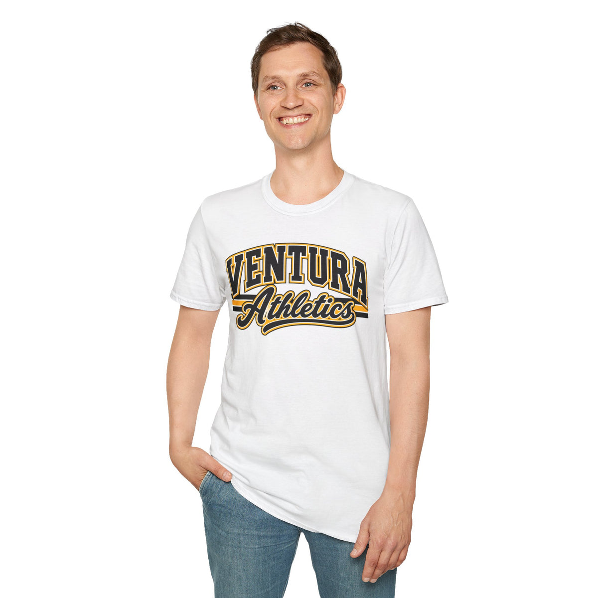 Ventura Athletics T-Shirt — Vintage Collegiate Crew Tee