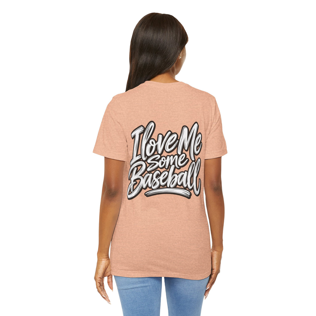 I Love Me Some Baseball T‑Shirt — Heart Baseball Graphic Tee