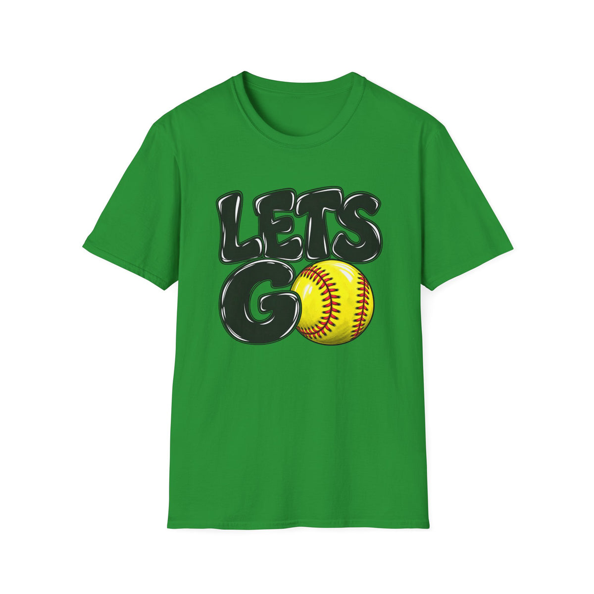Lets Go Softball T-Shirt — "LETS GO" Graphic with Softball