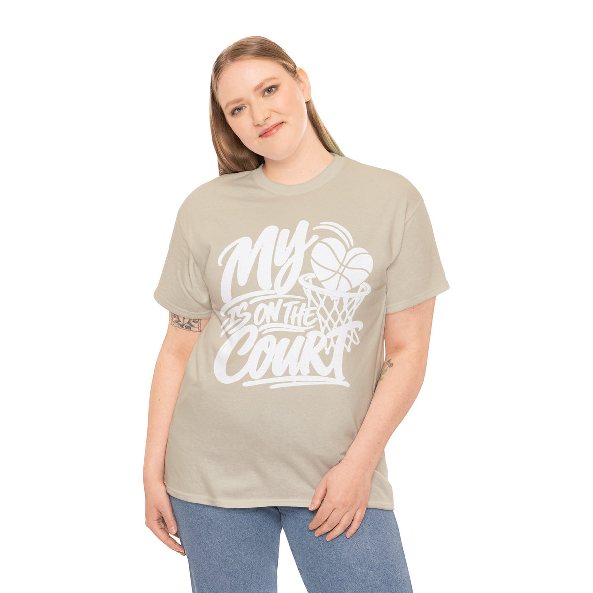 My Heart Is On The Court Basketball T-Shirt