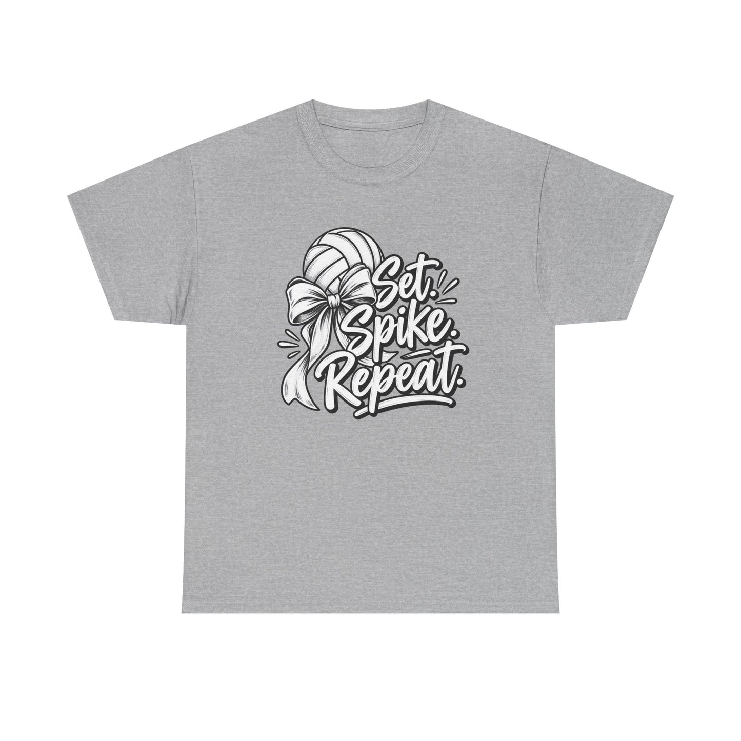 Volleyball Tee – “Set, Spike, Repeat” Graphic T-Shirt