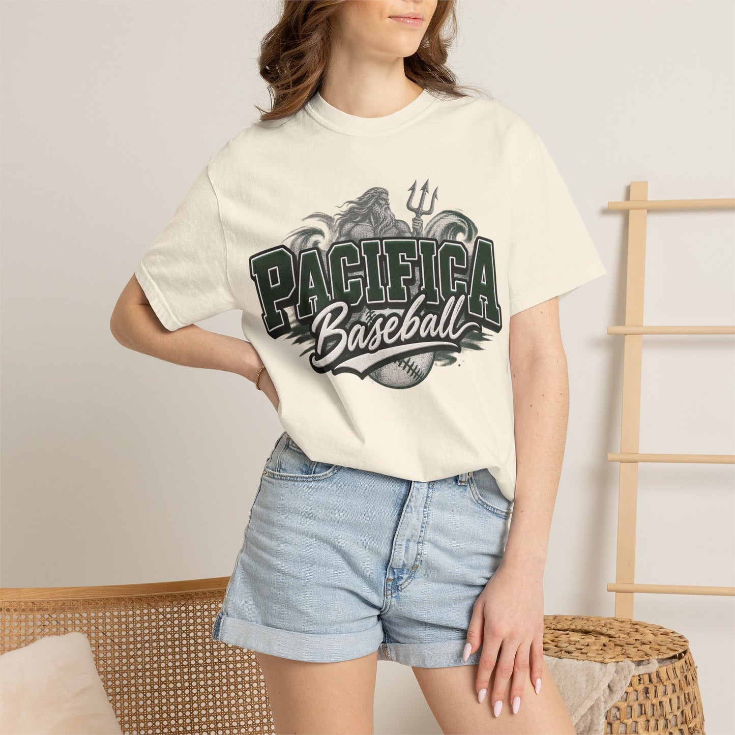 Pacifica Baseball T‑Shirt – Retro Trident Sports Tee