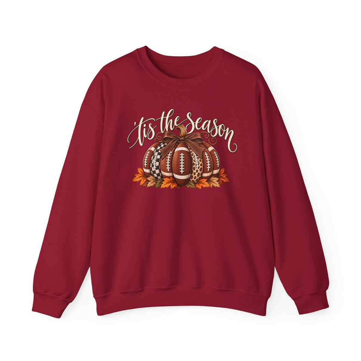 'Tis the Season Football Pumpkins Crewneck Sweatshirt