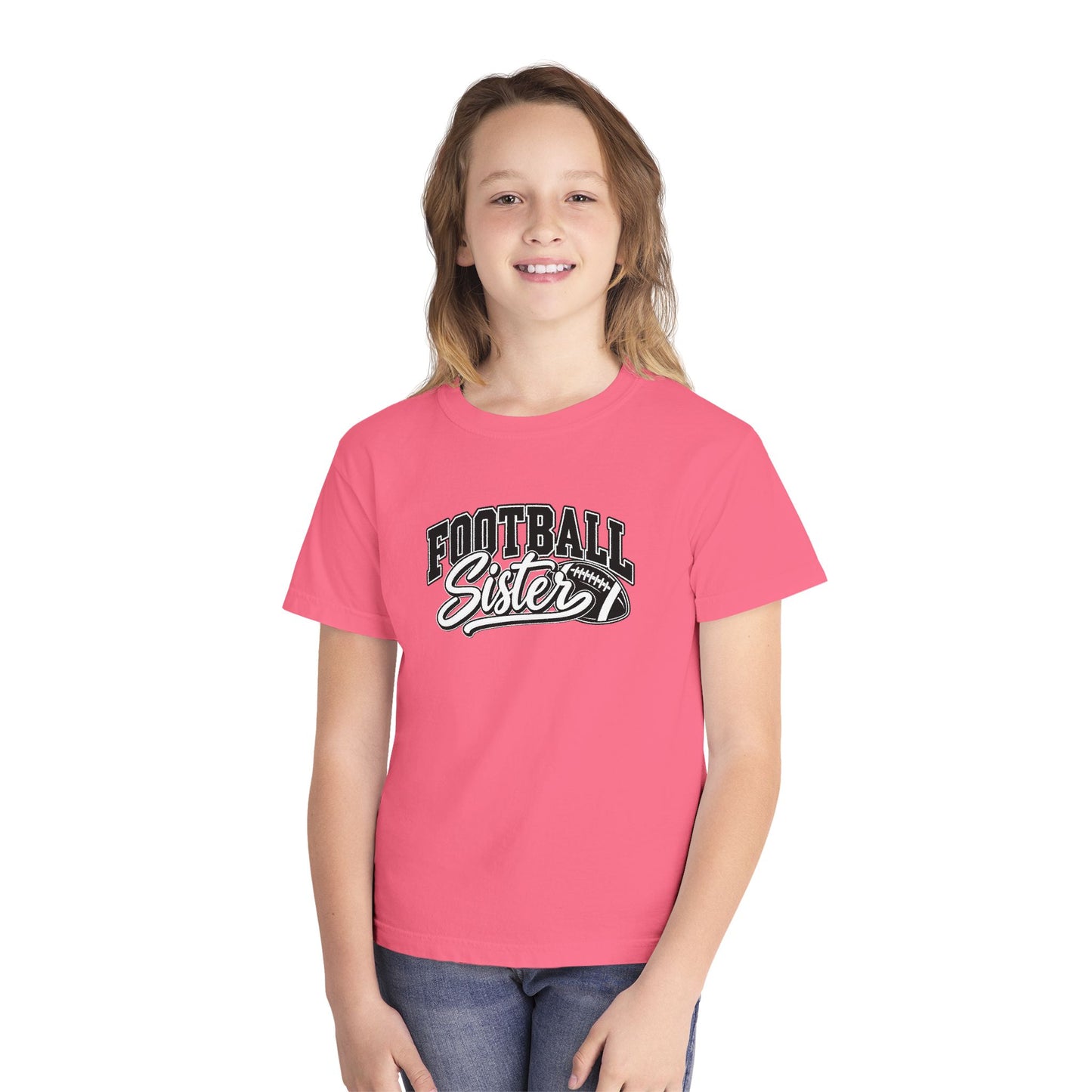 Youth Tee — "Football Sister" Graphic T‑Shirt (Kids' Game Day Shirt)