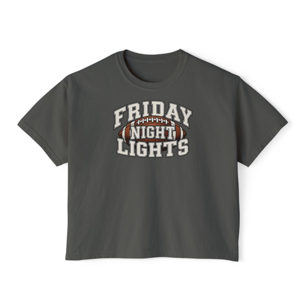 Friday Night Lights Boxy Tee — Women's Football Graphic T-Shirt