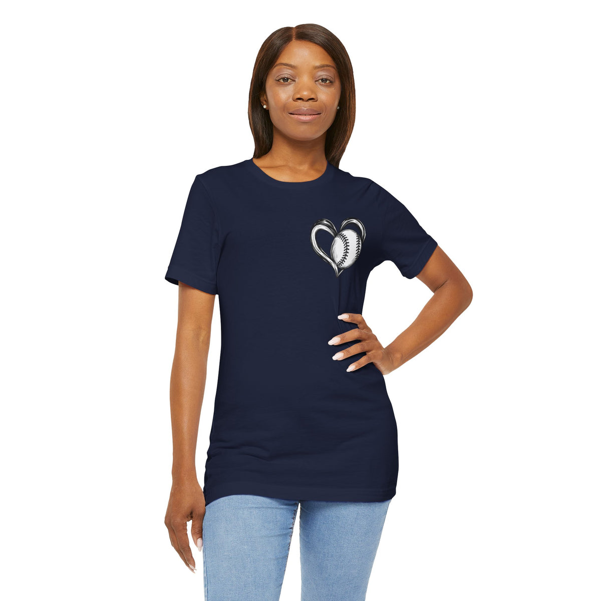 I Love Me Some Baseball T‑Shirt — Heart Baseball Graphic Tee