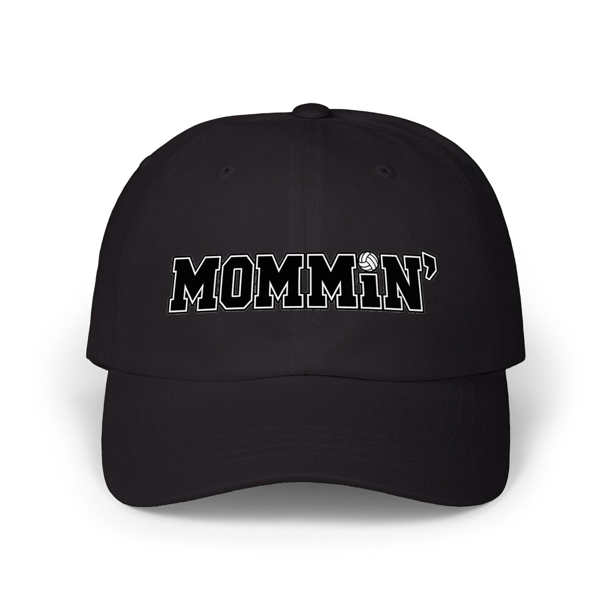 Mommin' Classic Dad Cap — Embroidered Casual Volleyball Hat for Moms