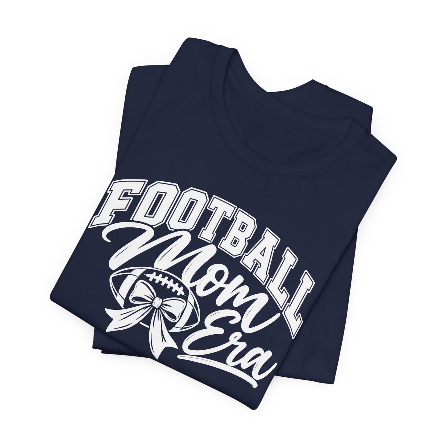 Football Mom Era T-Shirt – Cute Pink Game Day Tee with Football Ribbon