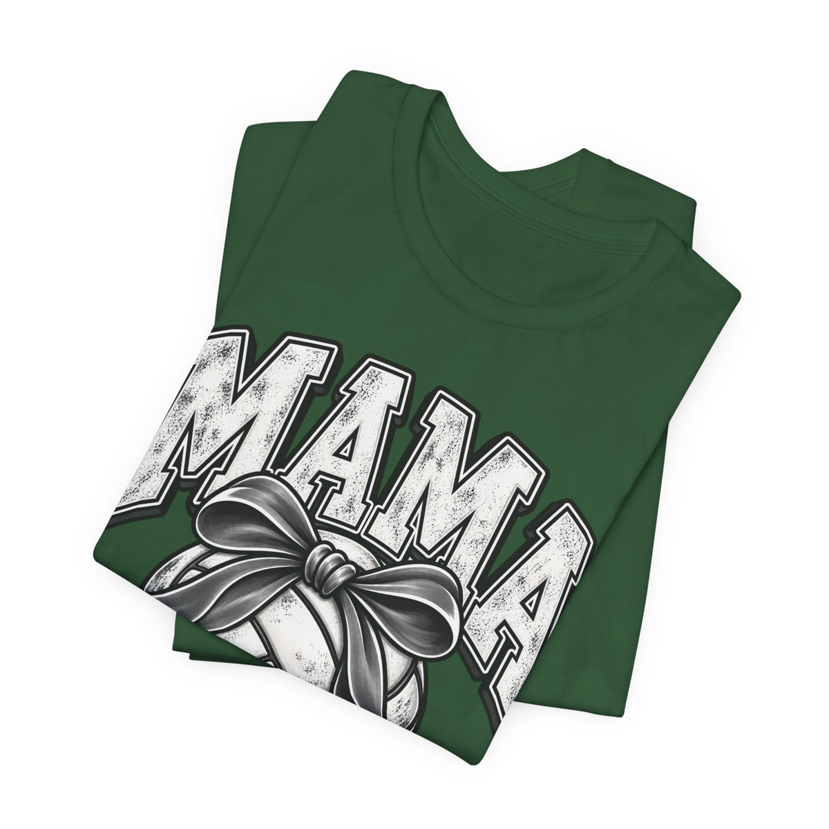 Volleyball Mama Tee — Mom Volleyball Shirt with Ribboned Ball Graphic