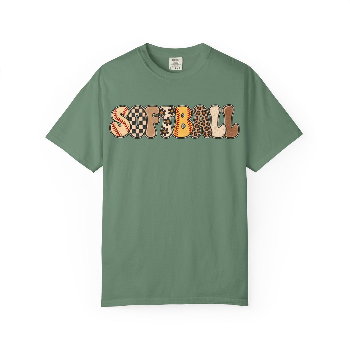 Softball Retro Graphic T-Shirt — Vintage Patterned Lettering
