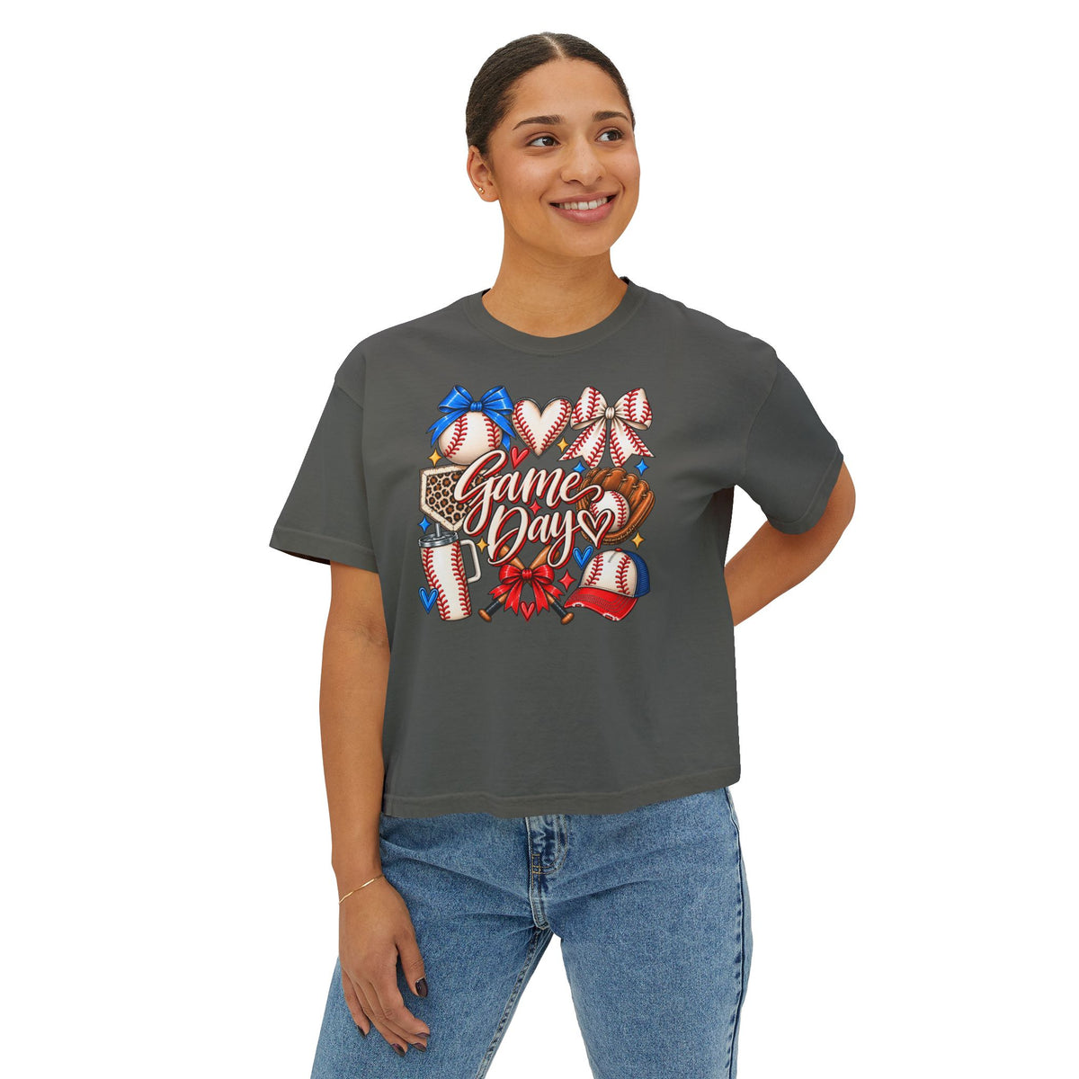 Game Day Baseball Women's Boxy Tee