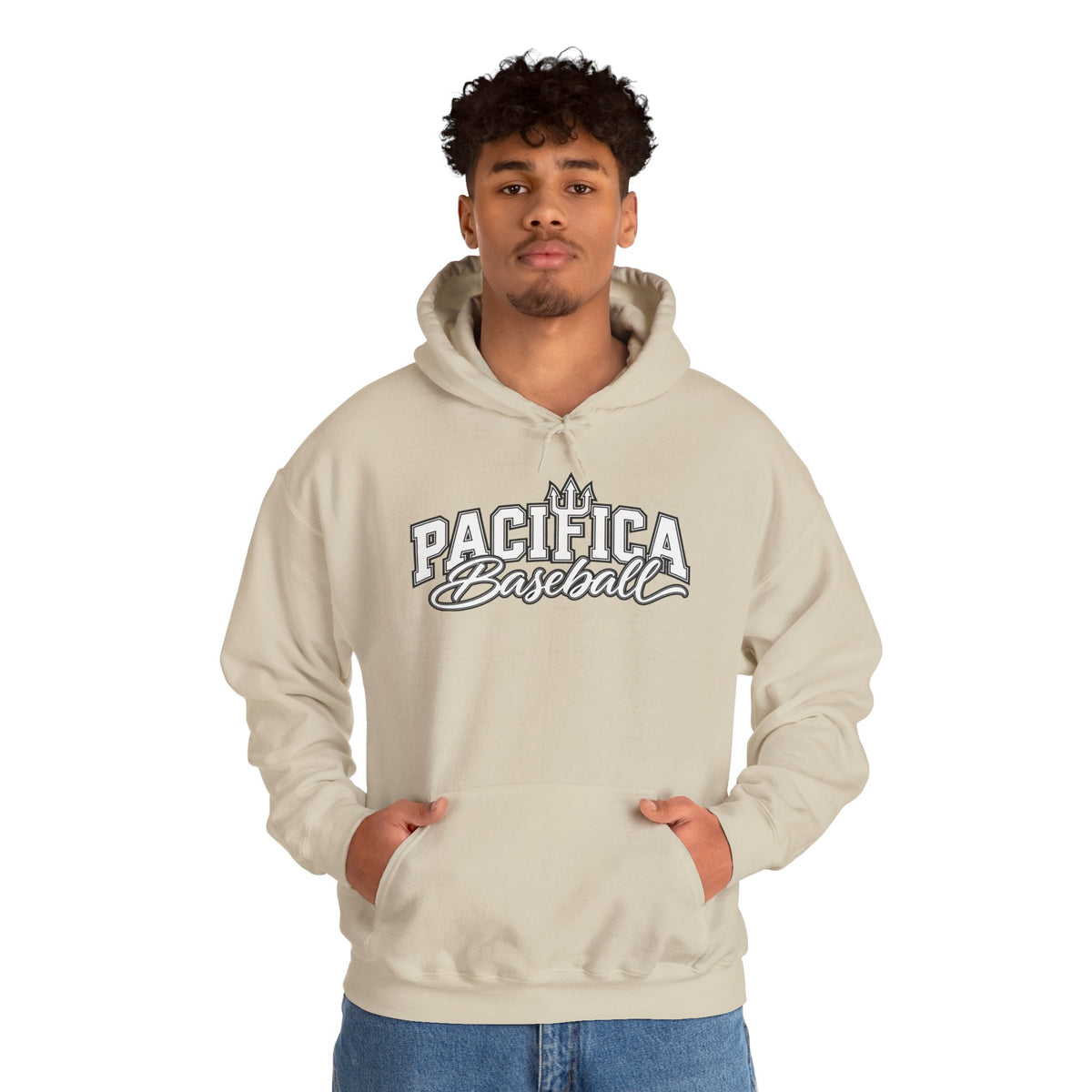 Pacifica Baseball Hoodie — Vintage Script Team Logo Sweatshirt