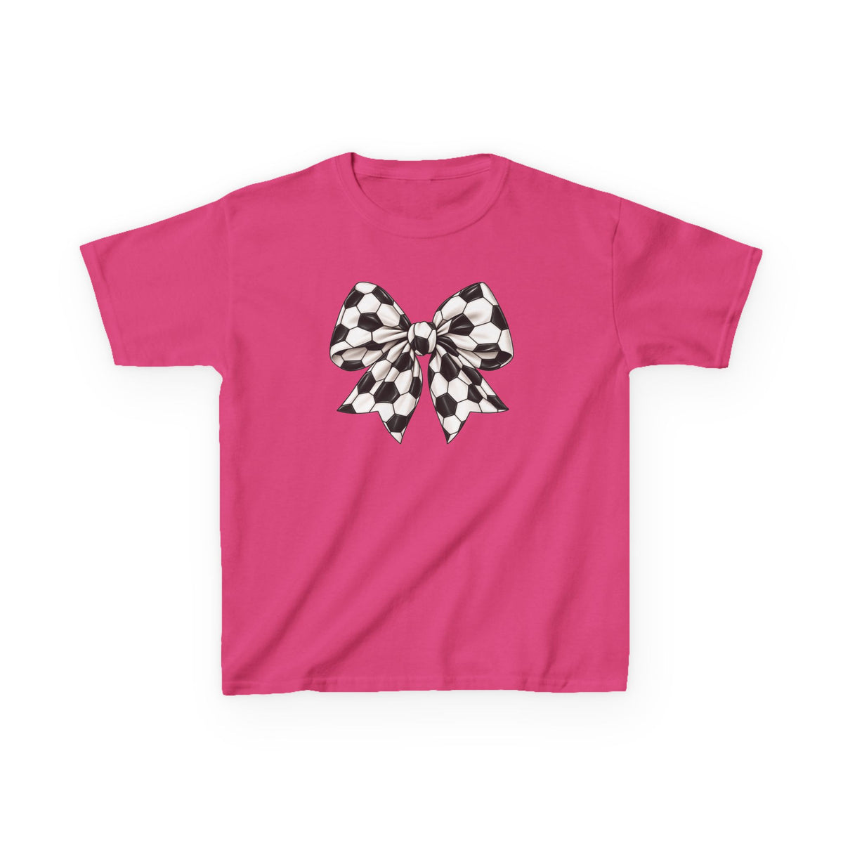 Kids Tee — Black & White Soccer Bow Graphic