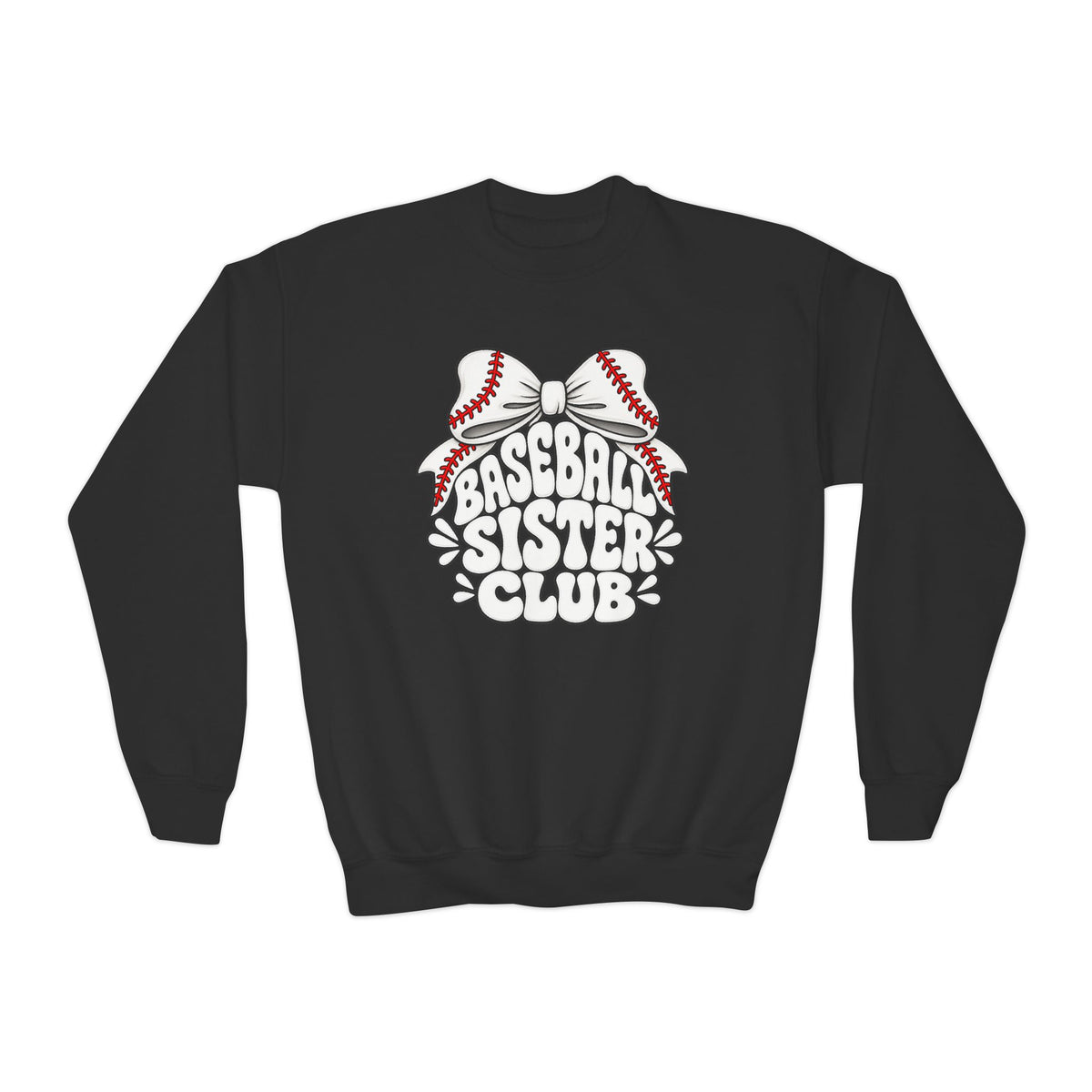 Youth Crewneck Sweatshirt — "Baseball Sister Club" Graphic