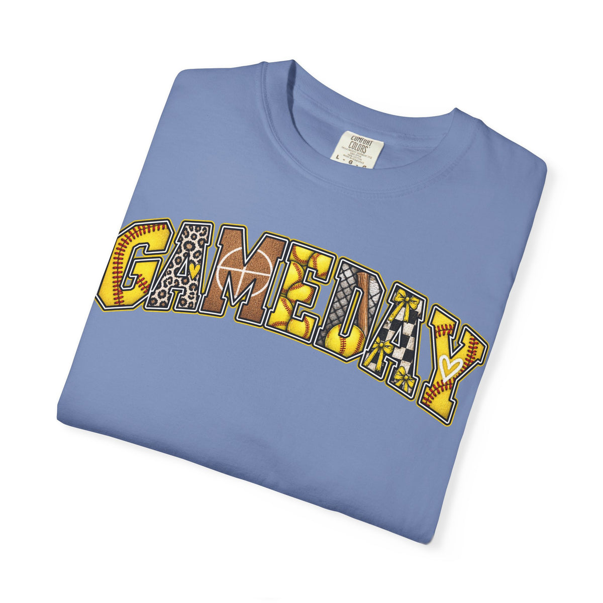 Softball Gameday Retro Patchwork T-Shirt