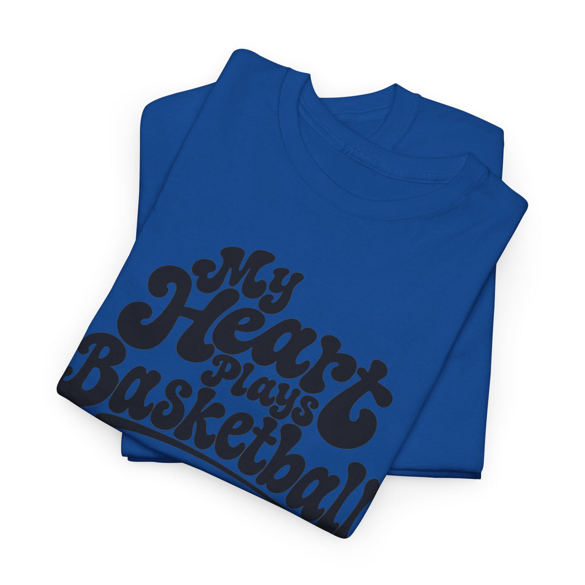 Basketball T-Shirt — "My Heart Beats Basketball" Retro Script