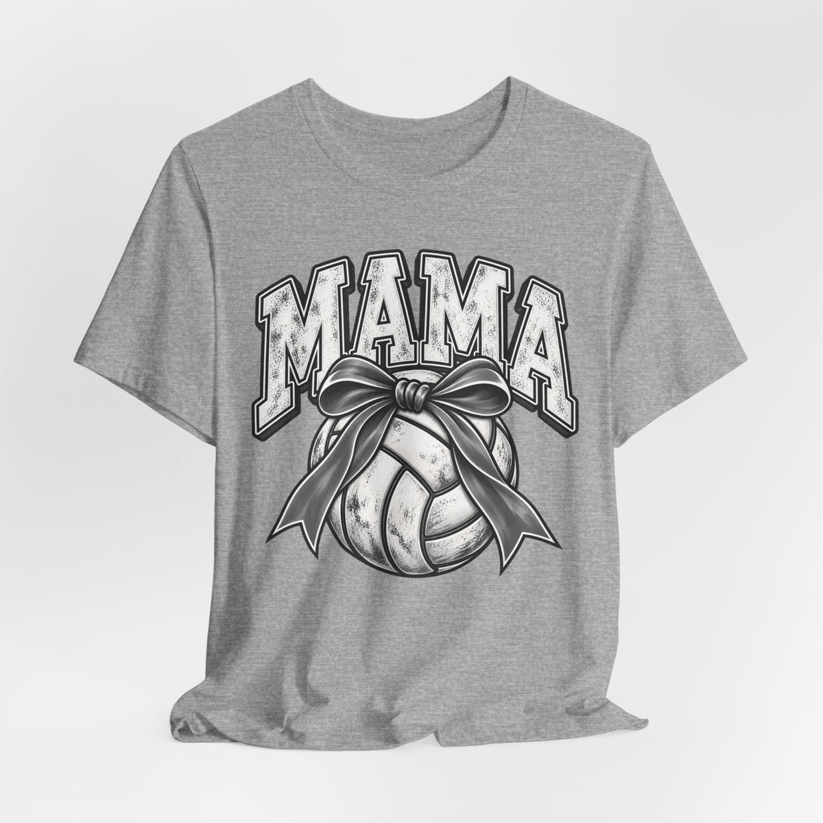 Volleyball Mama Tee — Mom Volleyball Shirt with Ribboned Ball Graphic
