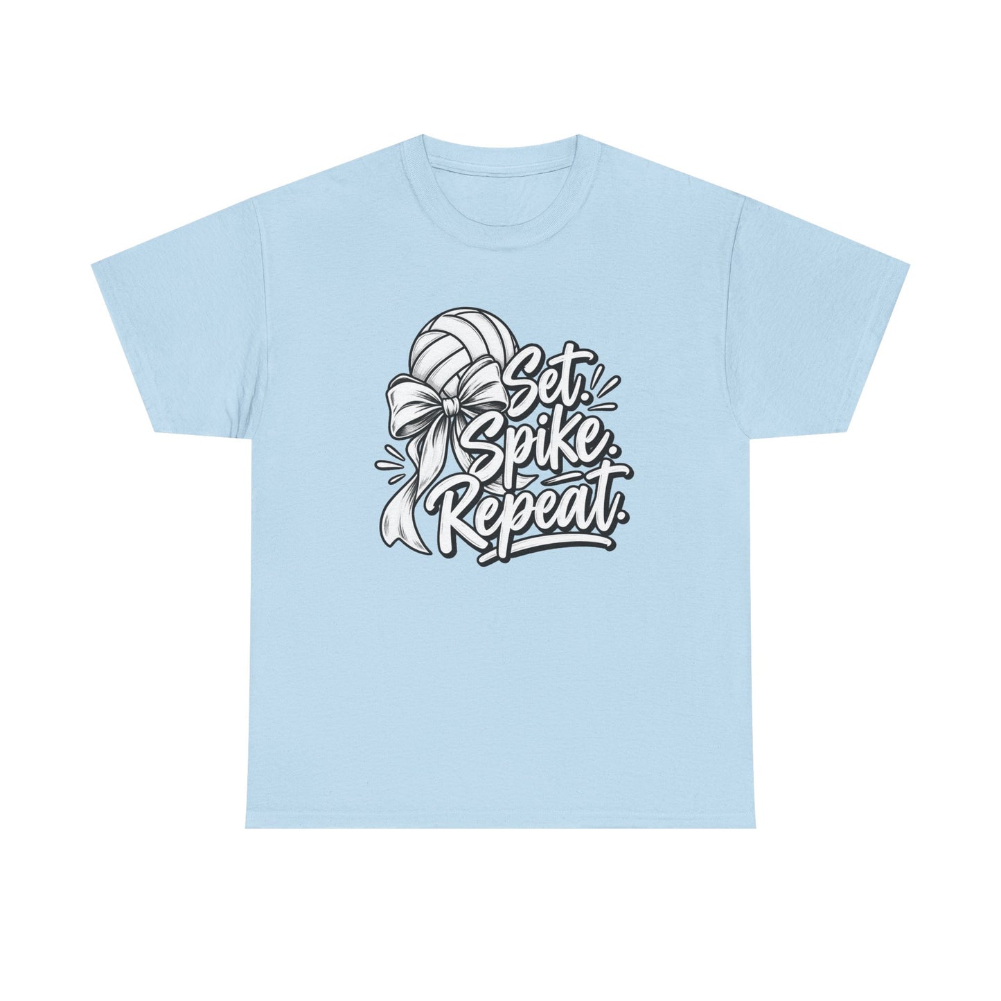 Volleyball Tee – “Set, Spike, Repeat” Graphic T-Shirt