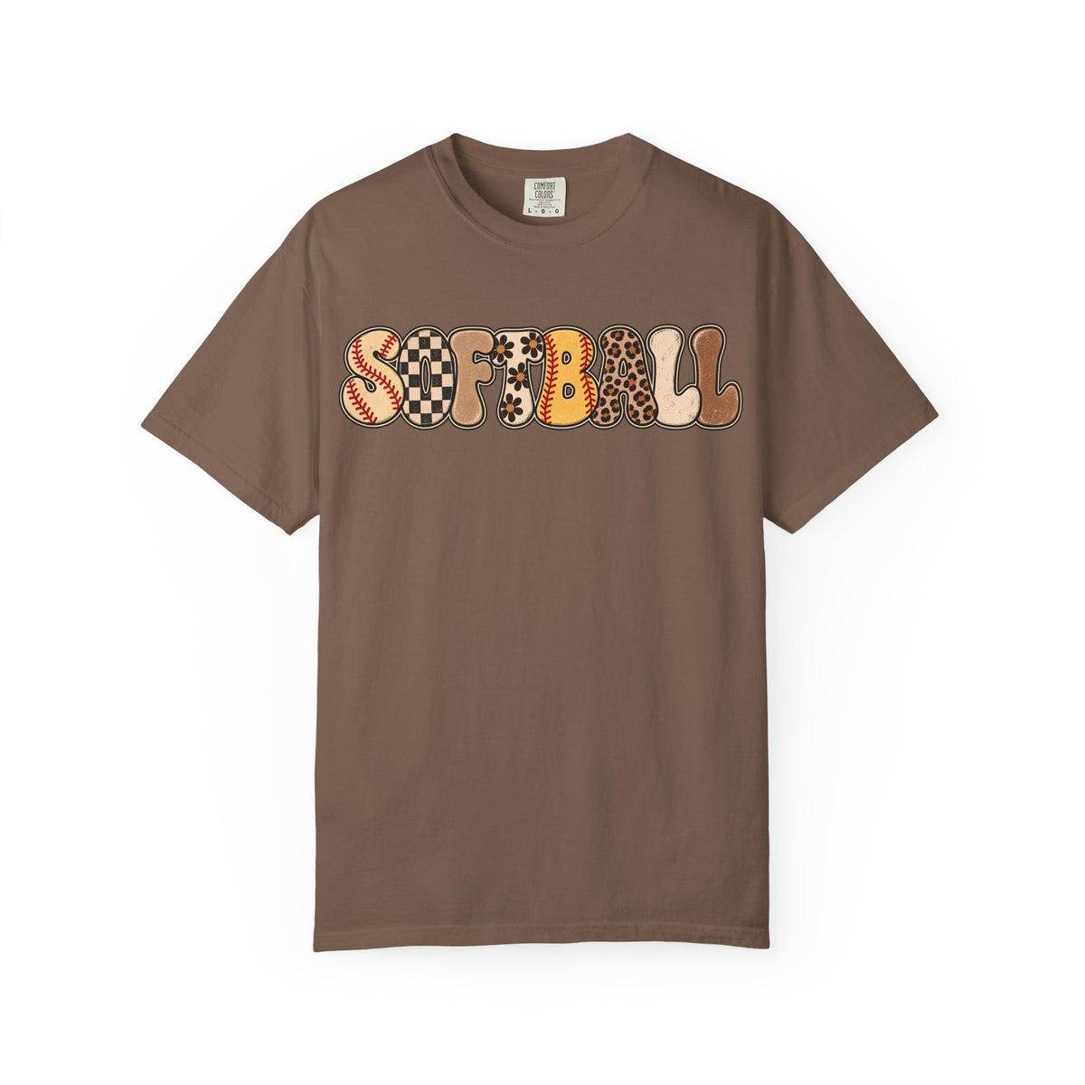 Softball Retro Graphic T-Shirt — Vintage Patterned Lettering