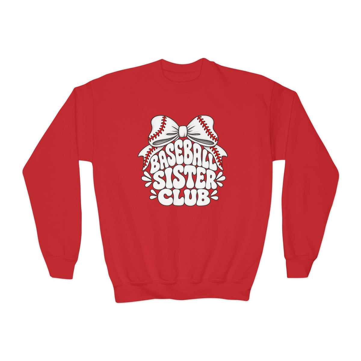 Youth Crewneck Sweatshirt — "Baseball Sister Club" Graphic