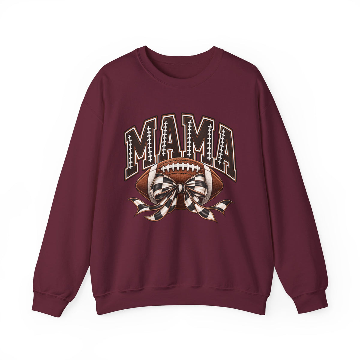 Mama Football Crewneck Sweatshirt — Vintage Gridiron Mom Graphic