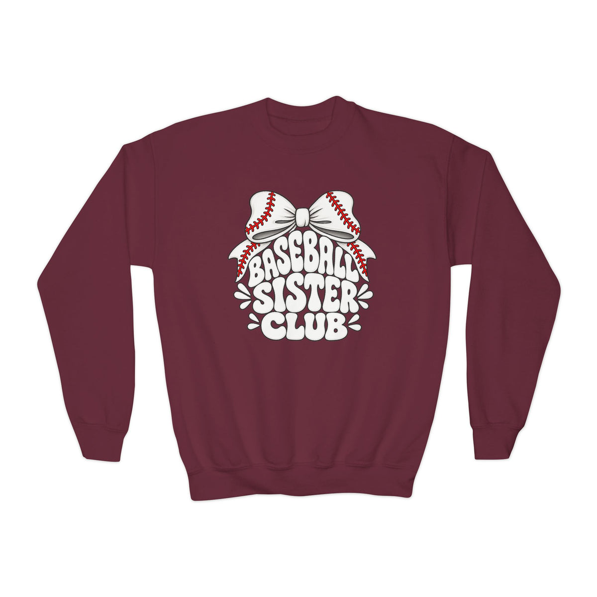 Youth Crewneck Sweatshirt — "Baseball Sister Club" Graphic