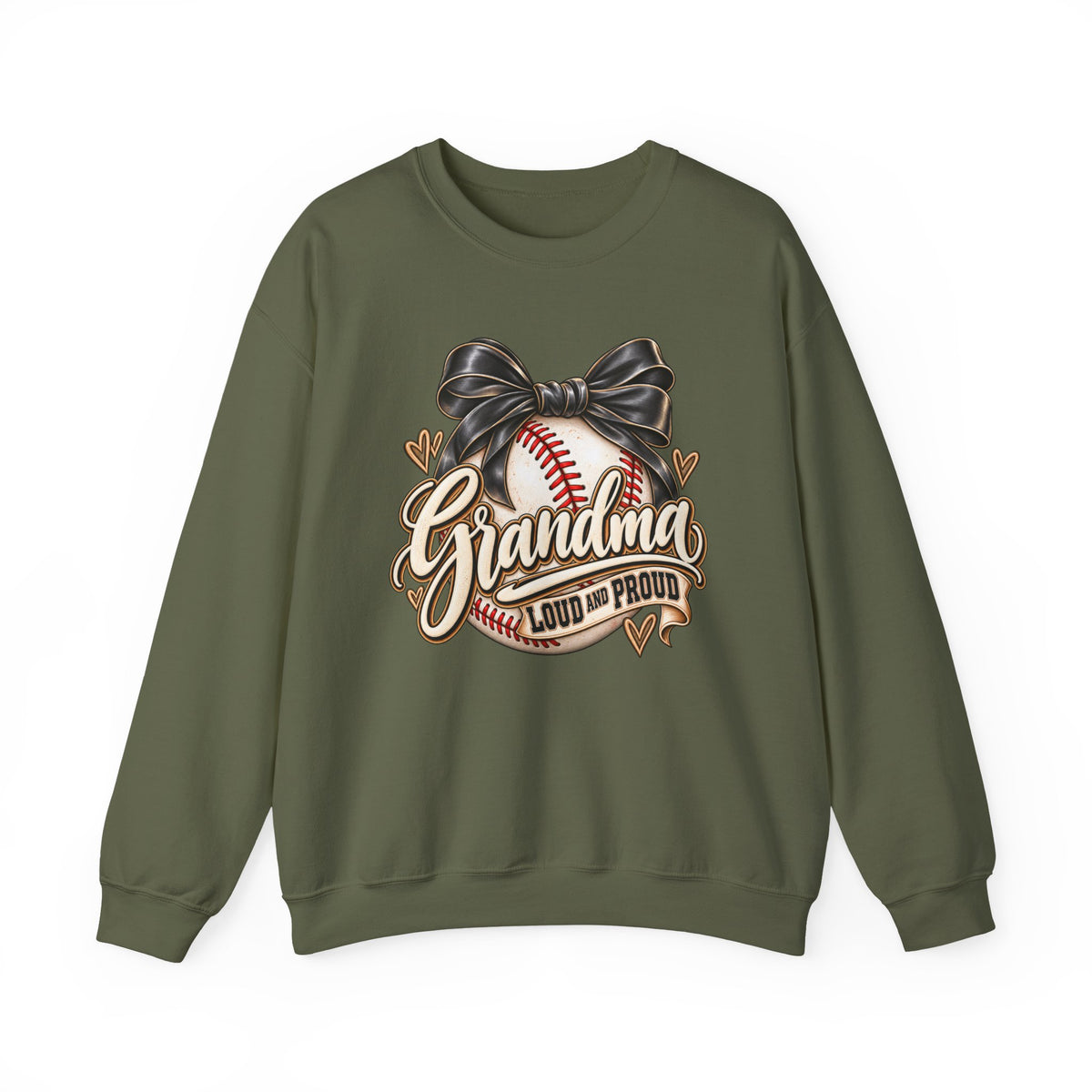 Grandma Loud and Proud Baseball Sweatshirt — Bow Softball Mom Gift
