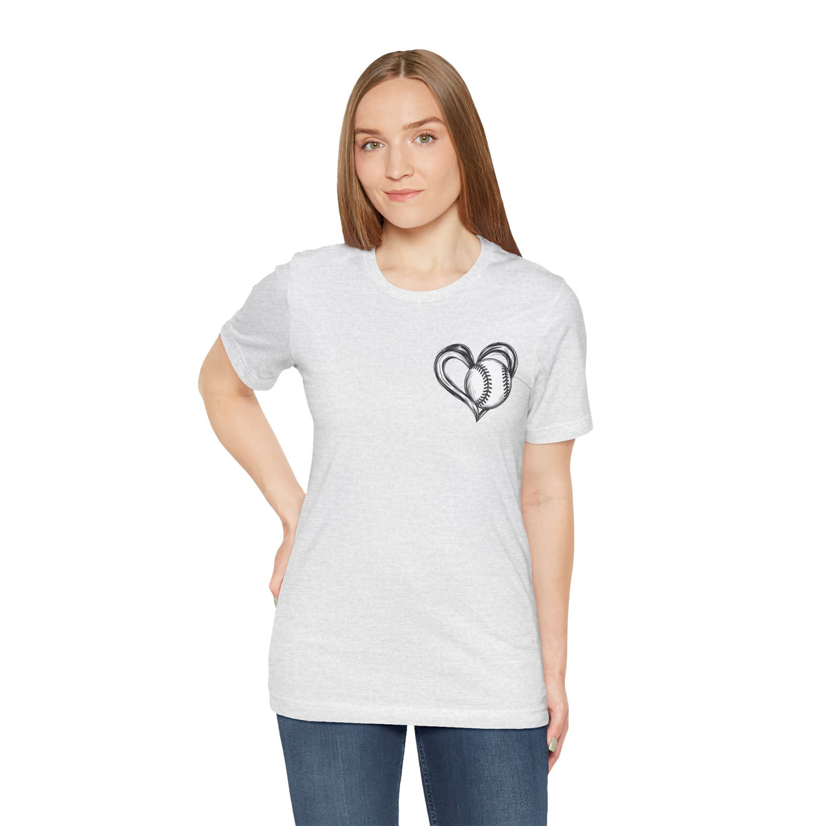 I Love Me Some Baseball T‑Shirt — Heart Baseball Graphic Tee