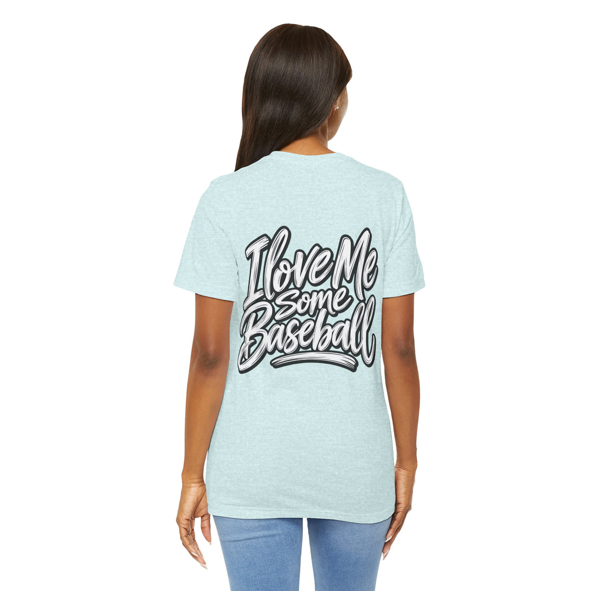 I Love Me Some Baseball T‑Shirt — Heart Baseball Graphic Tee