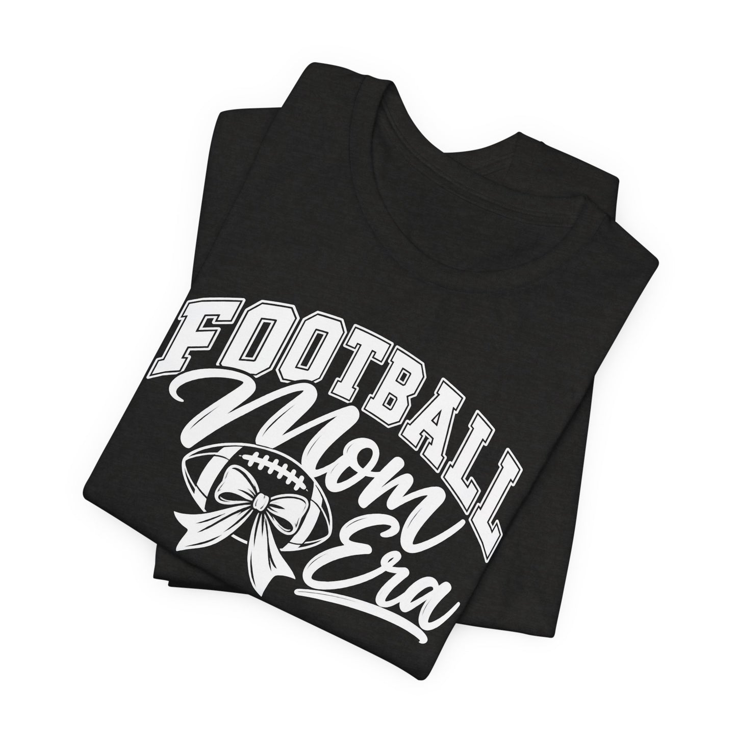 Football Mom Era T-Shirt – Cute Pink Game Day Tee with Football Ribbon