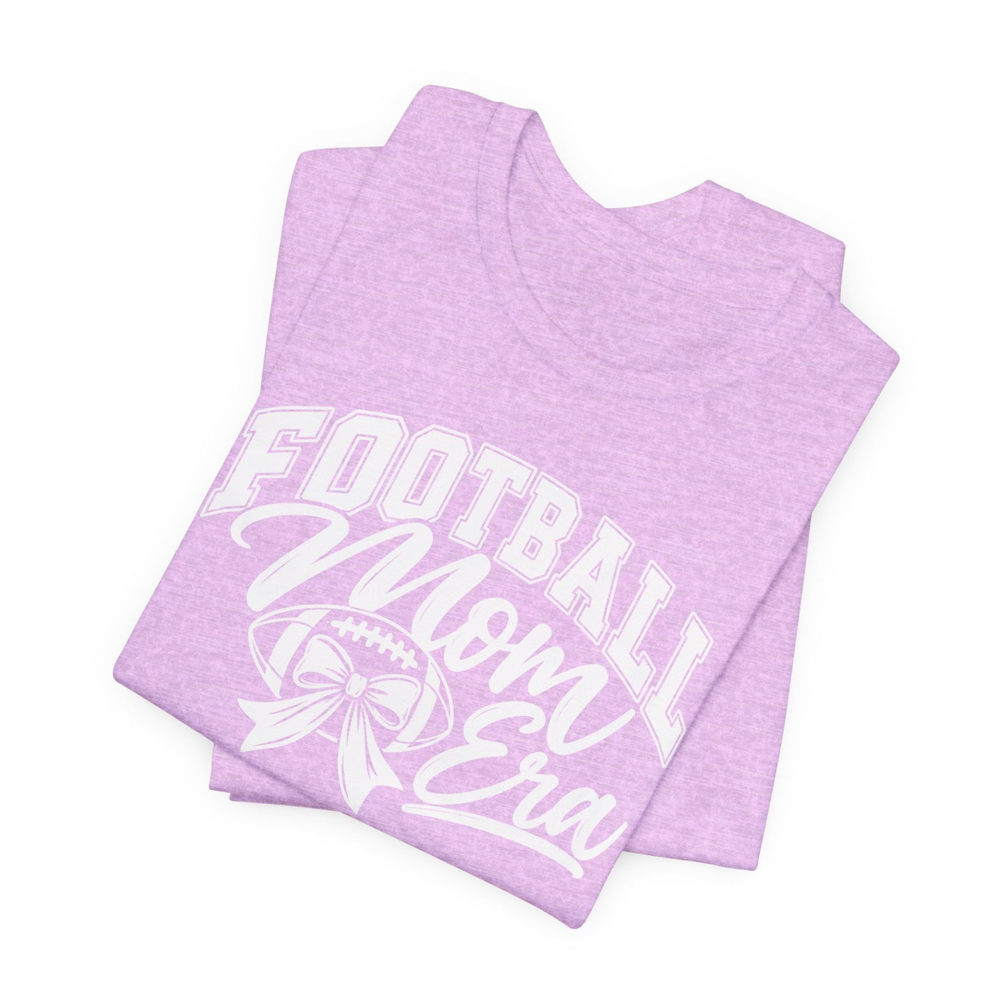 Football Mom Era T-Shirt – Cute Pink Game Day Tee with Football Ribbon
